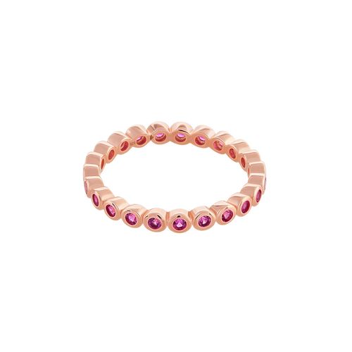 Anillo Carmín Plata 925 Rosé y Zirconia Rosa CA10094AORR