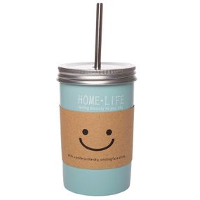 Taza con tapa celeste