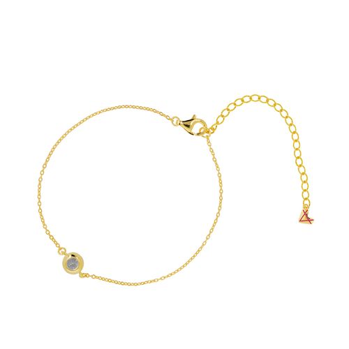 Pulsera Carmín Brillo Dorada