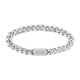 Brazalete Boss de cadena en acero plateado