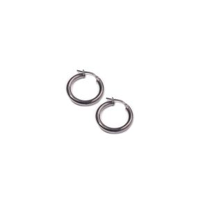 Aros Carmin Lisa de Plata 925 Con Baño de Rutenio