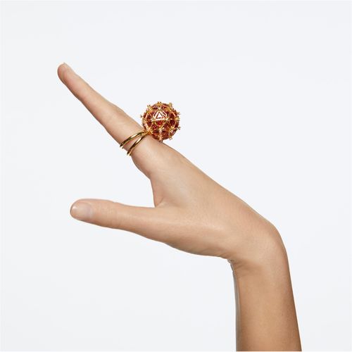 Anillo Swarovski Curiosa Circulo Naranja con dorado