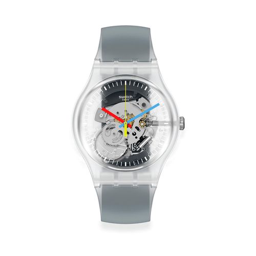 Reloj Swatch Clearly Black Striped de hombre SUOK157
