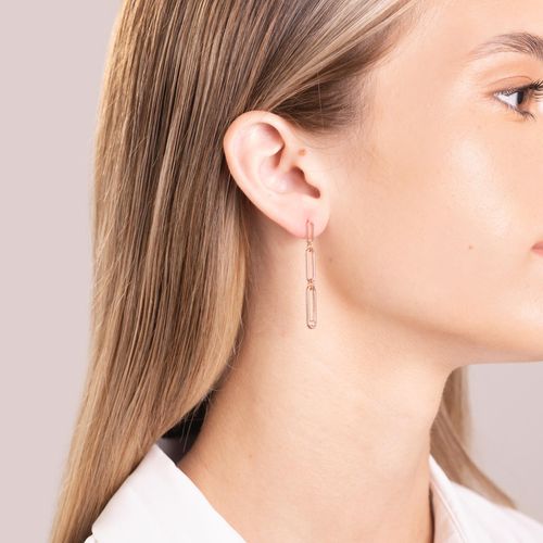 Aros Colgantes Carmín Crystal de Plata 925 con baño Rosé