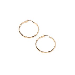 Aros Carmín Lisa de Plata 925 con baño Dorado