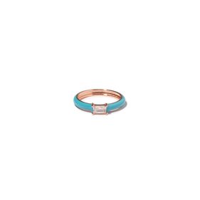 Anillo Carmín Sweet Turquesa y Rosé de Plata 925 con Zirconia Blanca