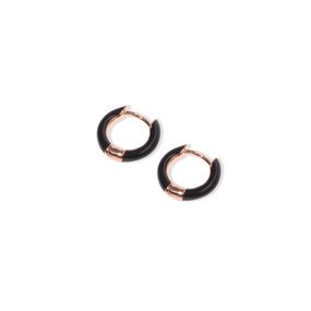 Aros Carmín Donna Rose y Negro de Plata 925