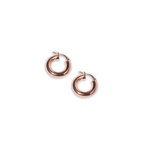 Aros Carmín Mini de Plata 925 con baño Rosé