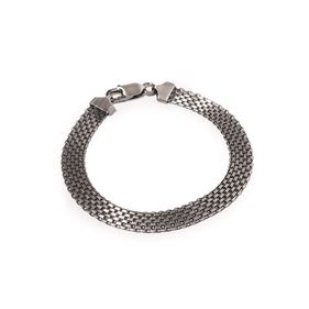 Pulsera Carmín Uomo de Plata 925 con Baño de Rutenio