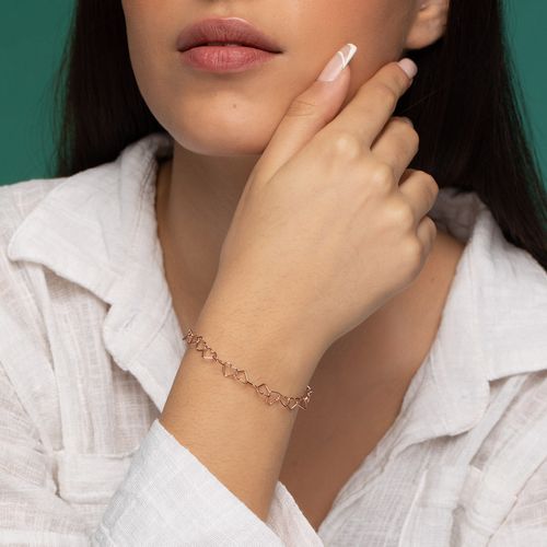 Pulsera Carmín Cute de Plata 925 con Baño Rosé