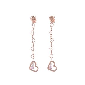 Aros Carmín Cute de Plata 925 con Baño Rosé