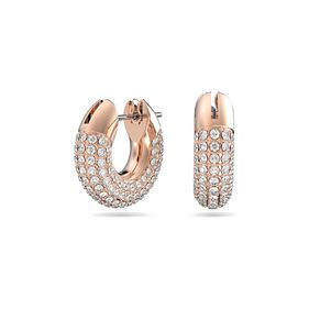 Aros de argolla Swarovski Dextera Pavé Blancos con Baño tono oro rosa