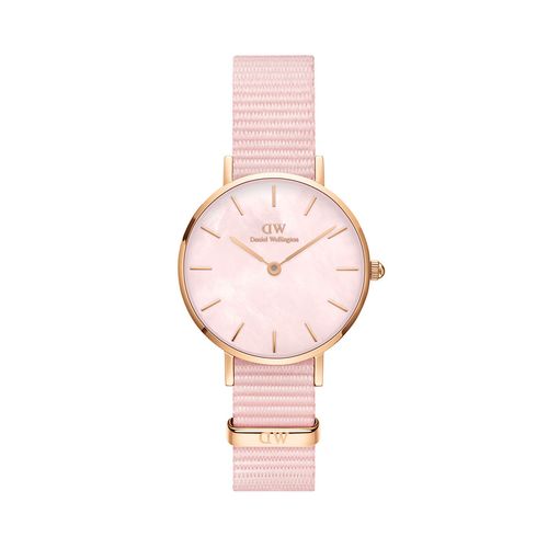 Reloj Daniel Wellington Petite Coral de tela rosa y rosa