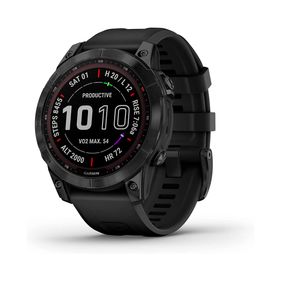 Smartwatch Garmin Fenix 7S Sapphire Solar Carbon Gray DLC y Black Band