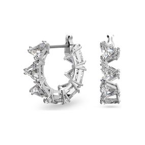 Pendientes de aro Swarovski Millenia Circonita de Swarovski triangular Blanco con Baño de rodio