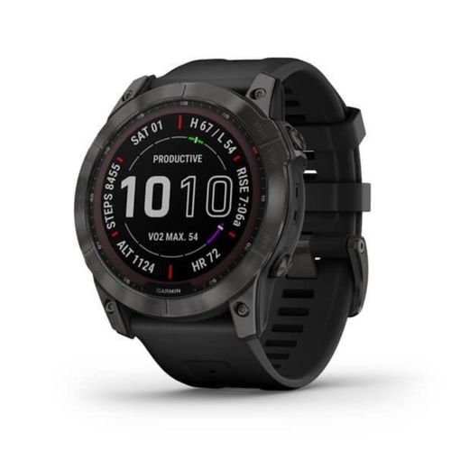 Smartwatch Garmin Fenix 7X Sapph Sol Carbon Gray DLC Ti y Black Band