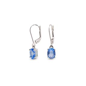 Aros Carmín Orbita de Plata 925 Con Piedra Azul