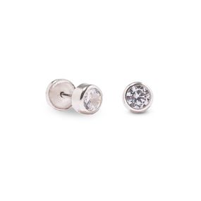 Aros Abridores Carmín Cristal 4mm de Plata 925