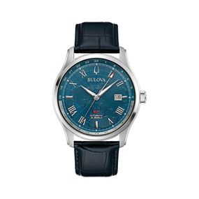 Reloj Bulova Wilton GMT Automatic SE para hombre de cuero 96B385