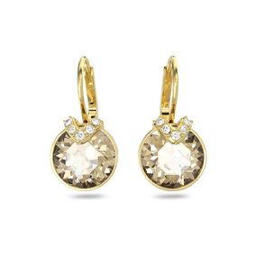 Pendientes Swarovski largos Bella V Dorado con Baño de oro amarillo