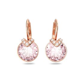 Pendientes Swarovski largos Bella V Rosa con Baño de oro rosé