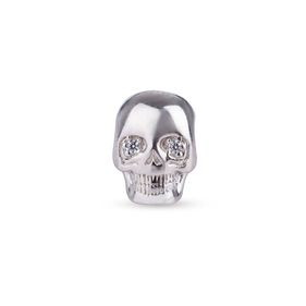 Dije Carmín Calavera de Plata 925