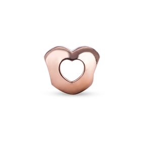 Dije Carmín Corazón de Plata 925 con baño Rosé