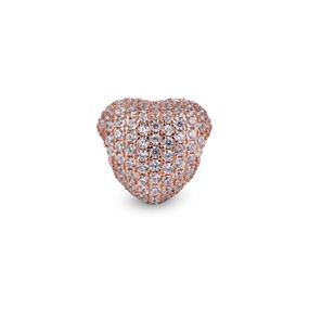 Dije Carmín Corazón Pavé de Plata 925 baño Rosé