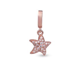 Dije Carmín Colgante Estrella de Plata 925 Pave con baño Rose
