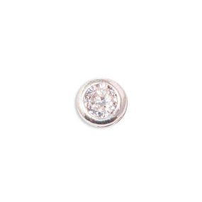 Dije Carmín Luz de Plata 925 con Piedra Blanca N1