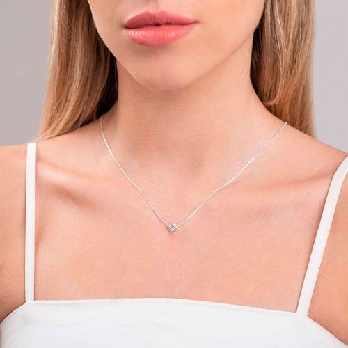 Dije Carmín Luz de Plata 925 con Piedra Blanca N1