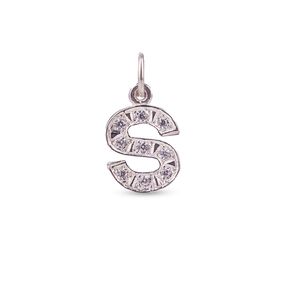 Dije Carmín Letra S de Plata 925