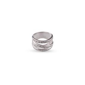 Anillo Carmín Hera de Plata 925 con piedras blancas