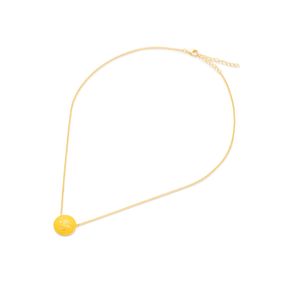 Colgante Carmín Emoji de Plata 925 Bañado en Dorado combinado con Esmaltado Amarillo