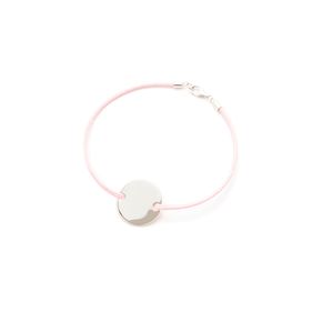 Pulsera Carmín Gratitude de Plata 925 Cordón Rosa