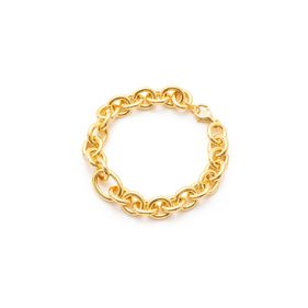 Pulsera Carmín Jazz de cadena de eslabones en Plata 925 con Baño Dorado