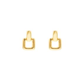 Aros Carmín Colgantes Mini Agnes en Plata 925 con Baño Dorado