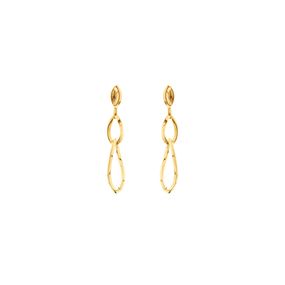 Aros Carmín Colgantes Birkin en Plata 925 con Baño Dorado