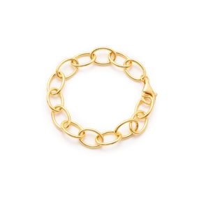 Pulsera Carmín Moss Eslabones en Plata 925 con Baño Dorado