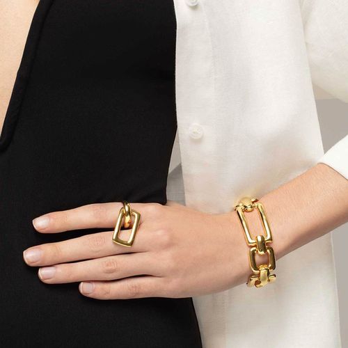 Anillo Carmín Agnes en Plata 925 con Baño Dorado