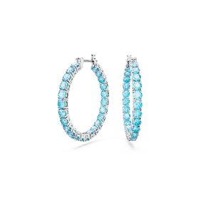Aros Swarovski Matrix Talla redonda Azules con Baño de rodio