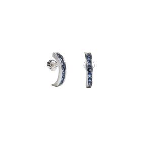 Aros Carmin Moon de Plata 925 con Zirconias Azul Noche