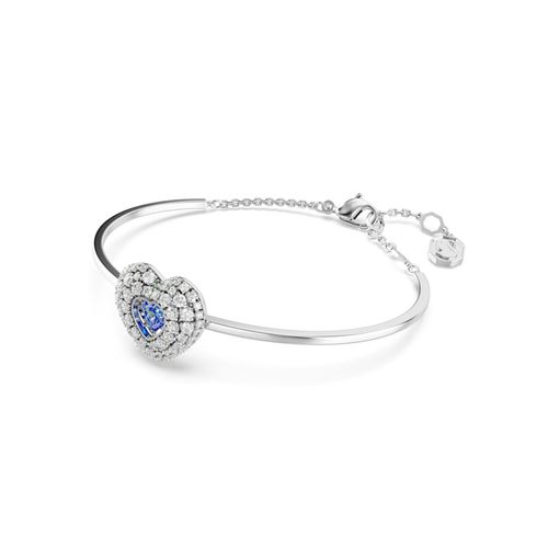 Brazalete Swarovski Hyperbola Corazón Azul Baño en rodio