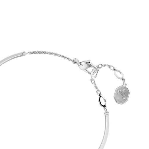 Brazalete Swarovski Hyperbola Corazón Blanco Baño en rodio