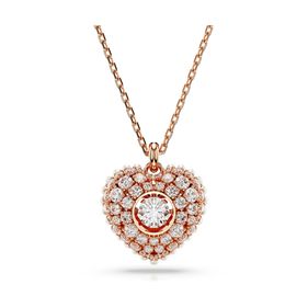 Colgante Swarovski Hyperbola Corazón Blanco Baño tono oro rosa