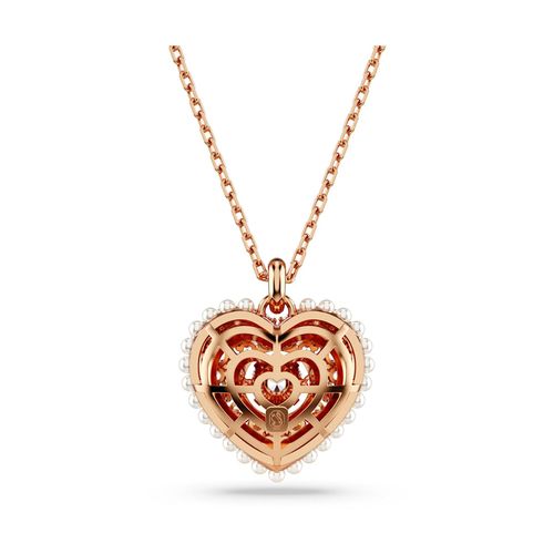 Colgante Swarovski Hyperbola Corazón Blanco Baño tono oro rosa