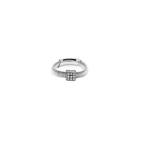 Anillo Carmín de hilos de Plata con Zirconias Blancas