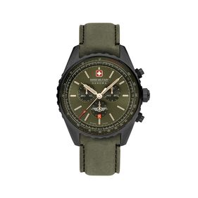 Reloj Swiss Military Hanowa Afterburn Chrono para hombre de cuero verde