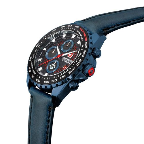 Reloj Swiss Military Hanowa Iguana para hombre de cuero azul