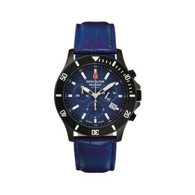 Reloj Swiss Alpine Military Challenger Chrono para hombre de cuero 7022.9575SAM